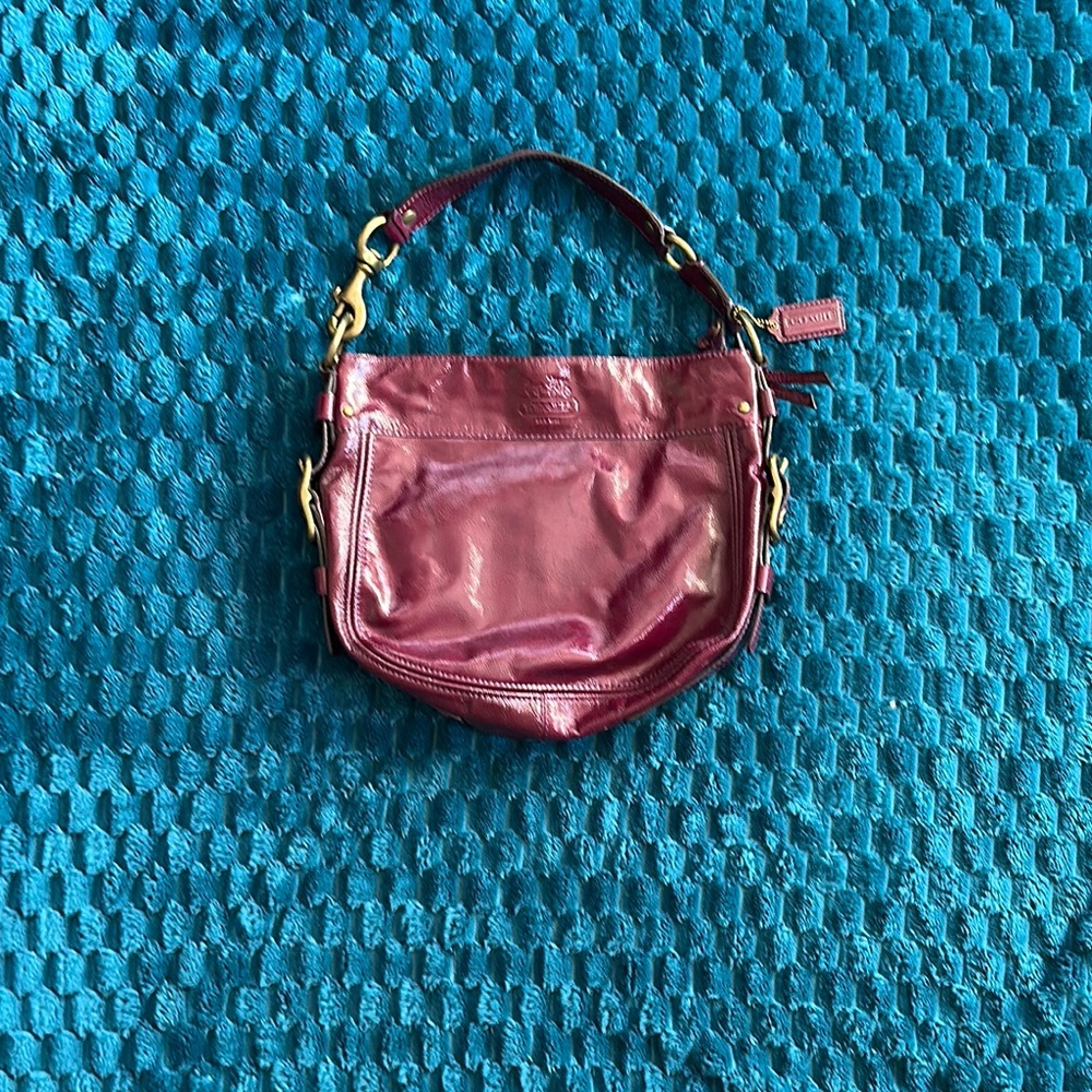 Vintage Coach Plum Leather Shoulder Bag